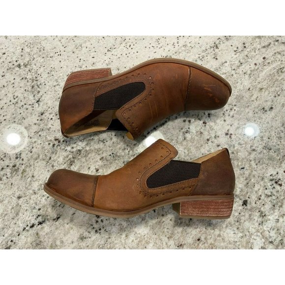 KorkEase Shoes Korks Gertrude Low Boots Brown Leather Womens M